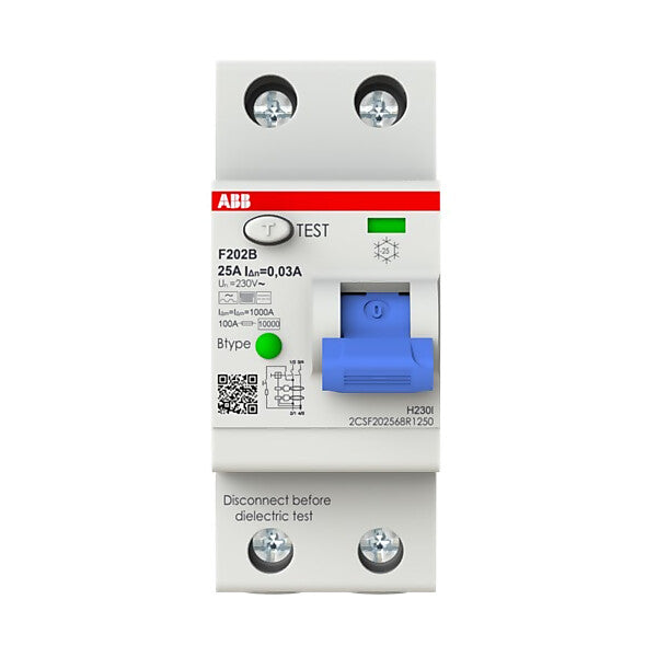 ABB FI-Schutzschalter TypB 2P,25A,30mA F202B-25/0,03-2TE